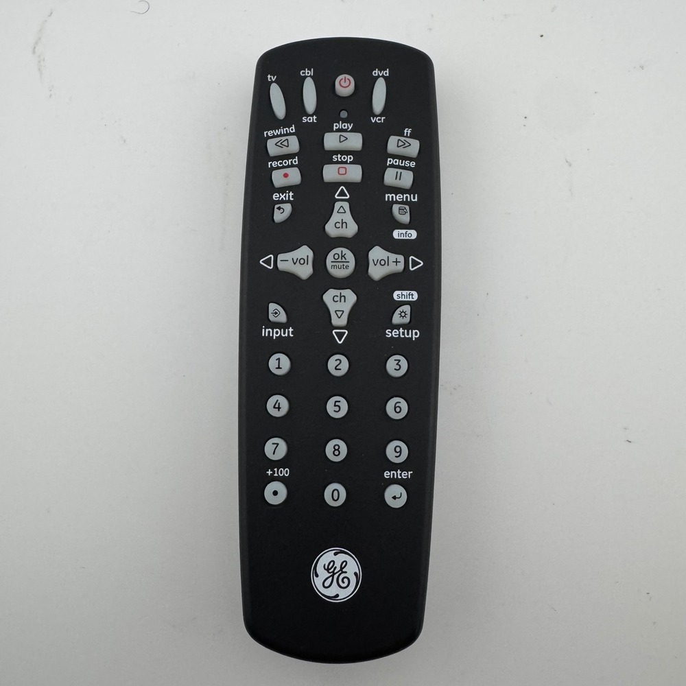 GE Universal Remote Control 24991-V2 4-Device Black TV DVD VCR Cable Controller